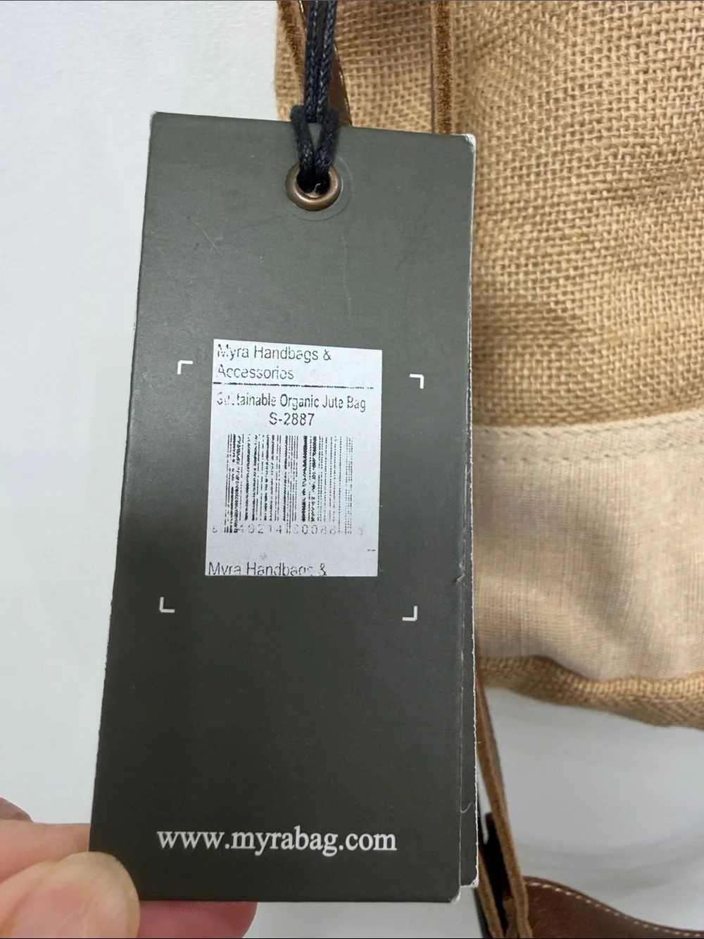 Myra Bag sustainable organic jute bag.NWT.